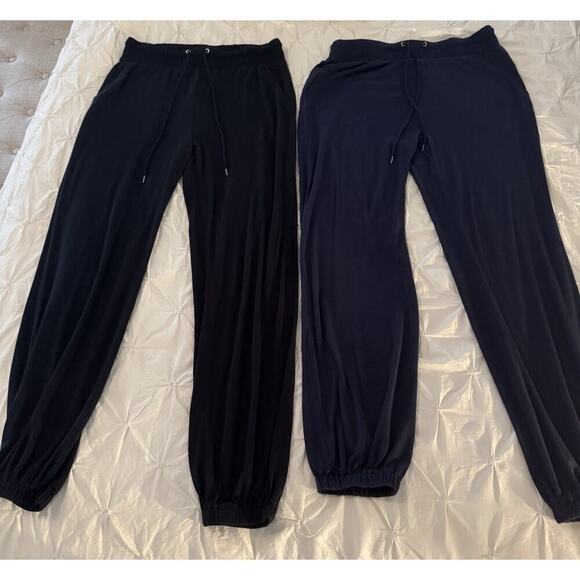 J. Crew 2 Joggers Set Women's Black/Navy Blue Drapey Comfort Size XS - Picture 1 of 10